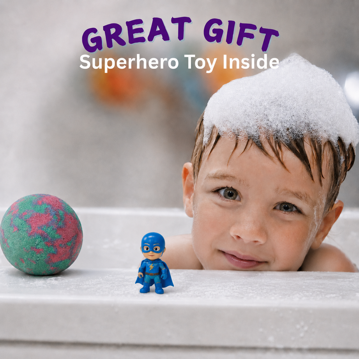 EvolutionUSA 6pc Epic Superhero Bath Bombs for Kids