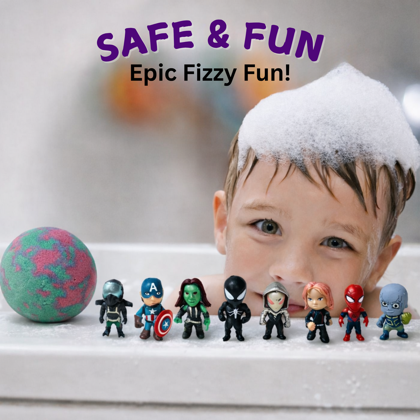 6pc Epic Superhero Bath Bombs - Purple