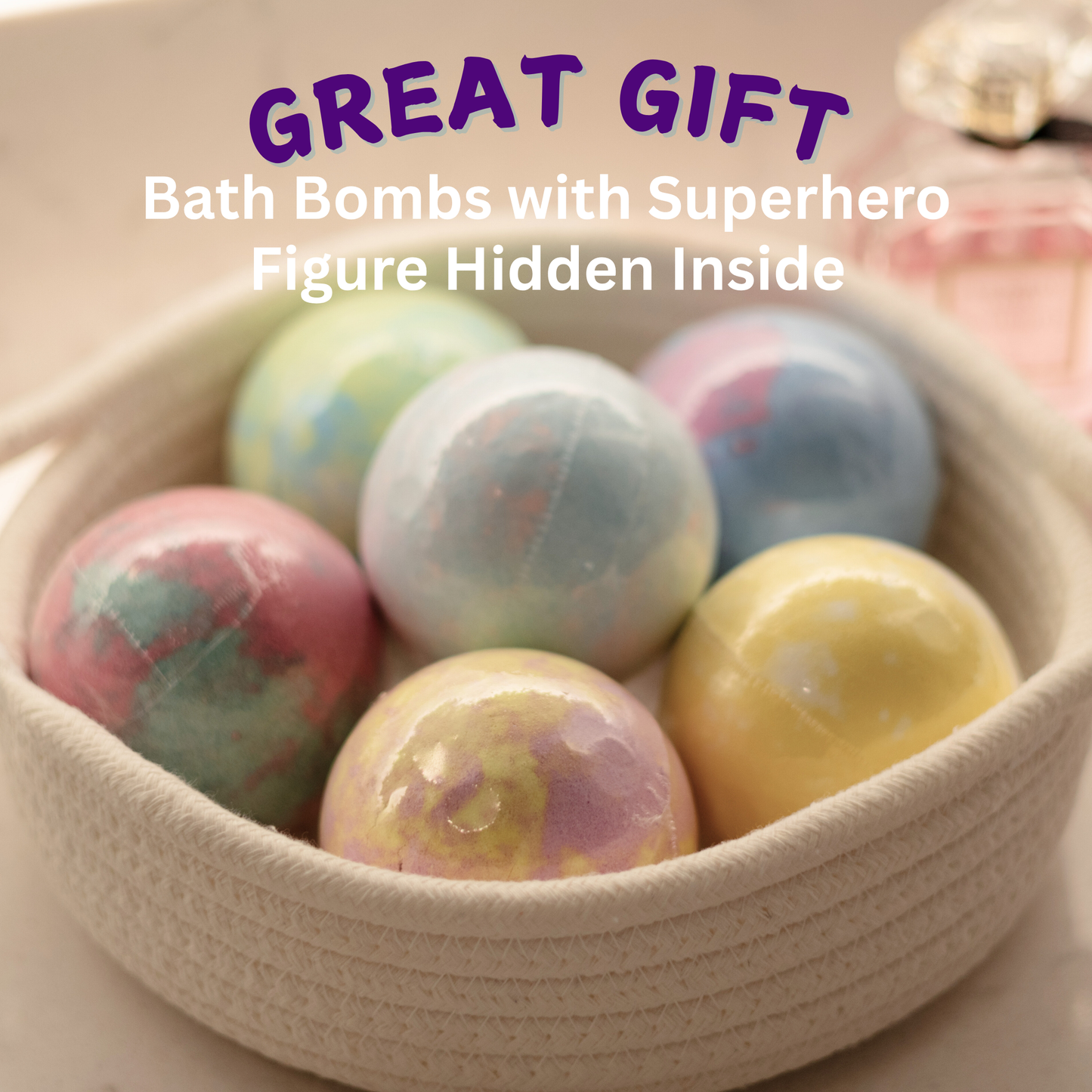 EvolutionUSA 6pc Epic Superhero Bath Bombs for Kids