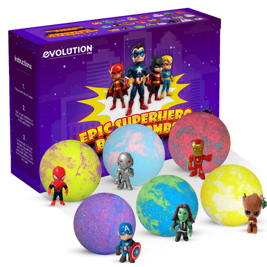 6pc Epic Superhero Bath Bombs - Purple