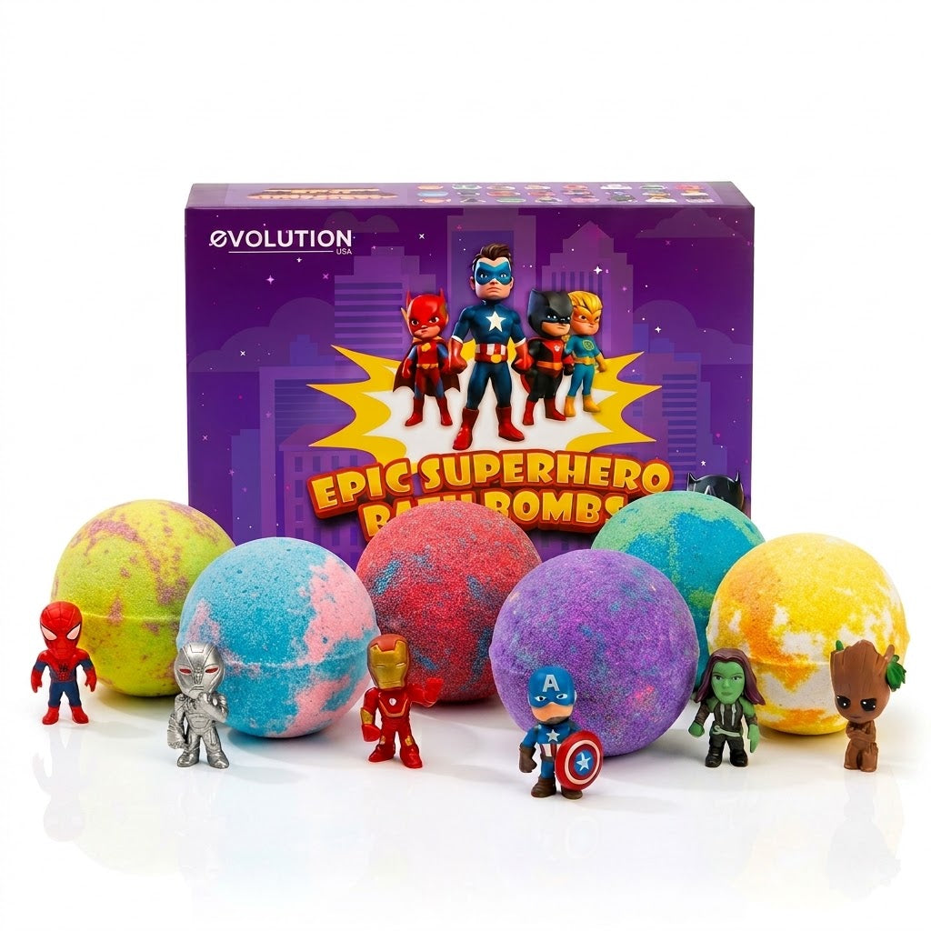 6pc Epic Superhero Bath Bombs - Purple
