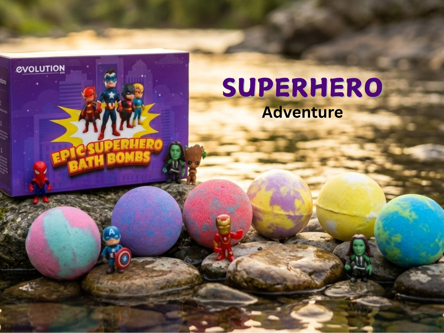 6pc Epic Superhero Bath Bombs - Purple