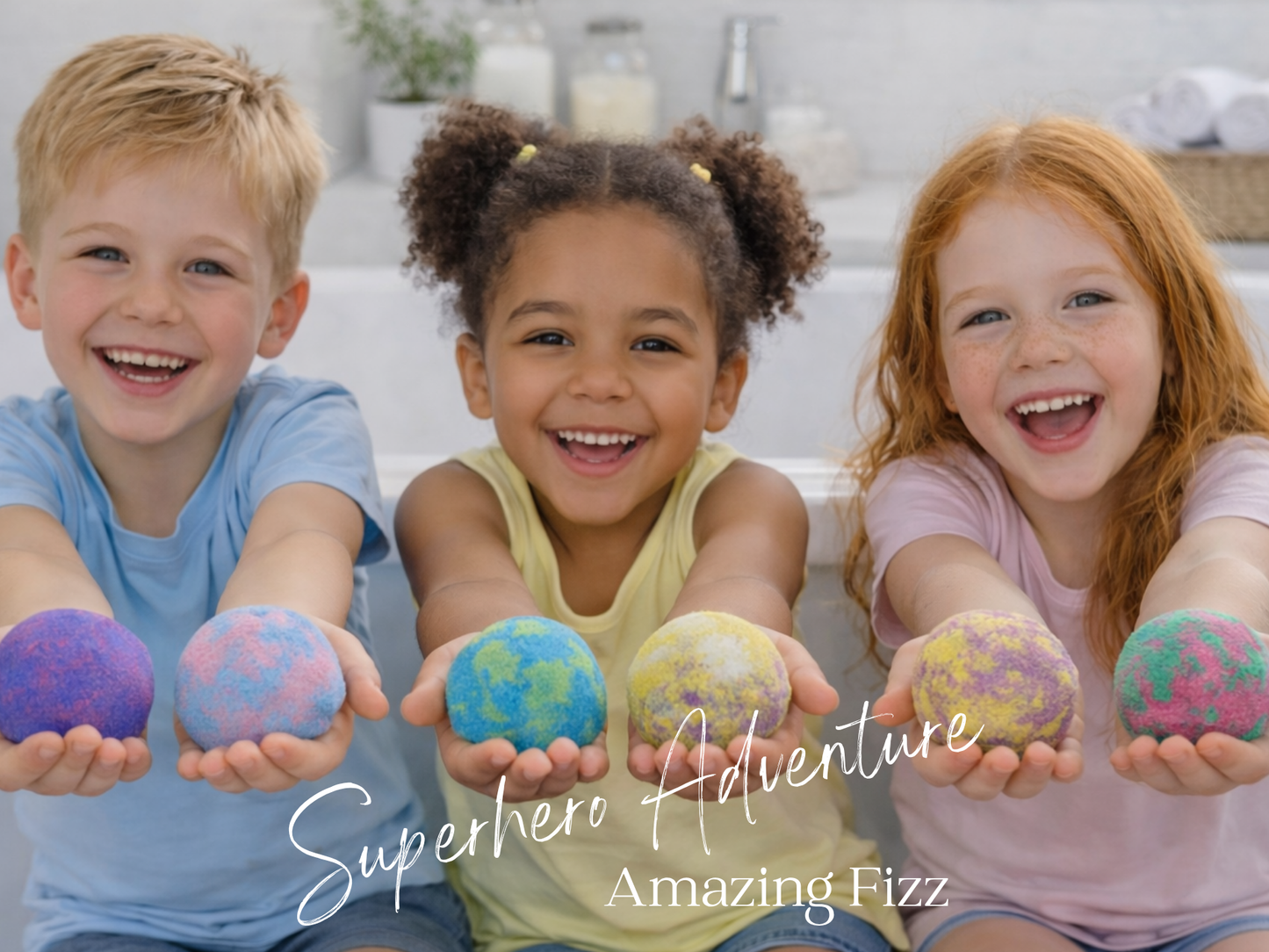 EvolutionUSA 6pc Epic Superhero Bath Bombs for Kids