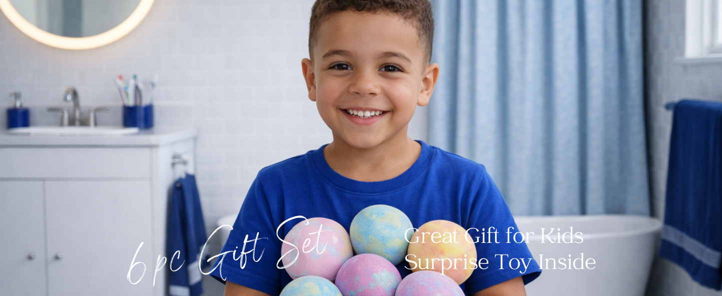EvolutionUSA 6pc Epic Superhero Bath Bombs for Kids