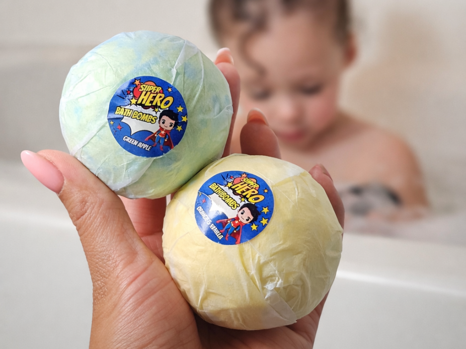 EvolutionUSA 6pc Epic Superhero Bath Bombs for Kids