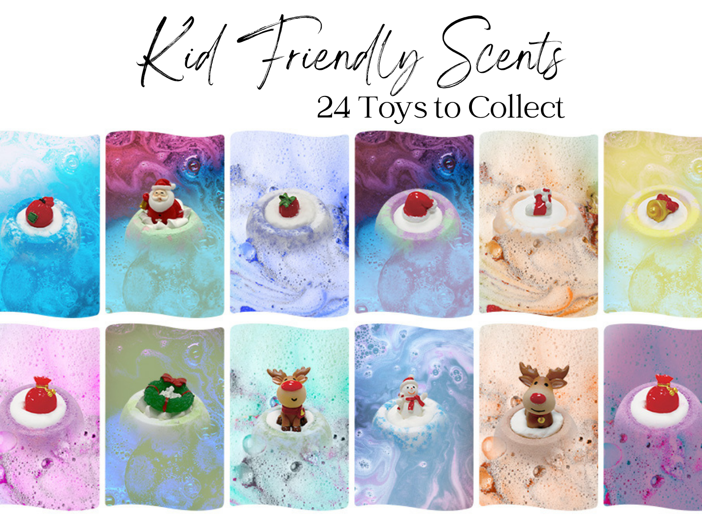 EvolutionUSA - 12pc Christmas Bath Bombs for Kids
