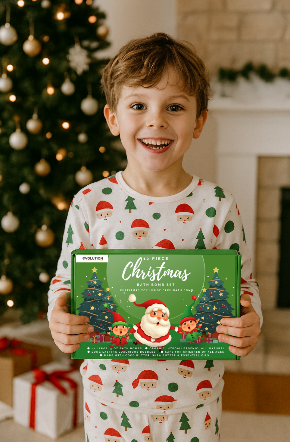 EvolutionUSA - 12pc Christmas Bath Bombs for Kids